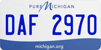 MI license plate DAF2970