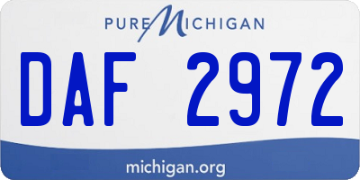 MI license plate DAF2972