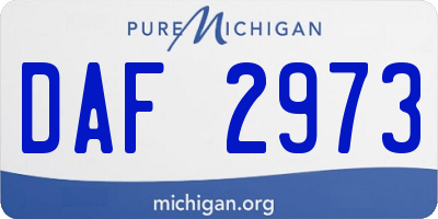 MI license plate DAF2973