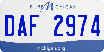MI license plate DAF2974