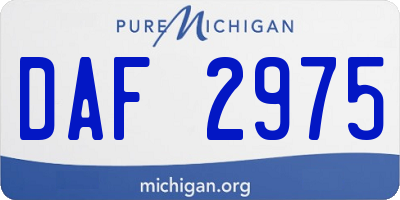 MI license plate DAF2975