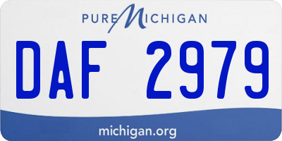 MI license plate DAF2979