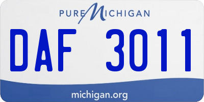 MI license plate DAF3011