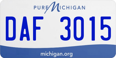 MI license plate DAF3015
