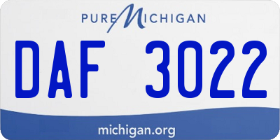 MI license plate DAF3022