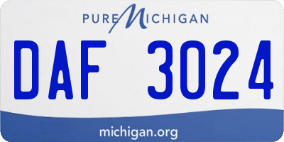 MI license plate DAF3024
