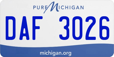 MI license plate DAF3026