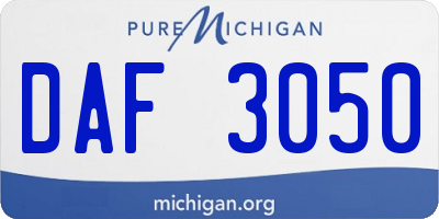 MI license plate DAF3050