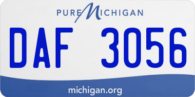 MI license plate DAF3056