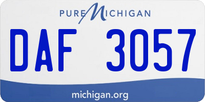 MI license plate DAF3057