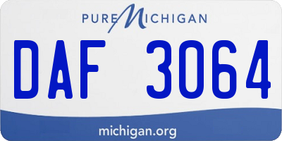 MI license plate DAF3064
