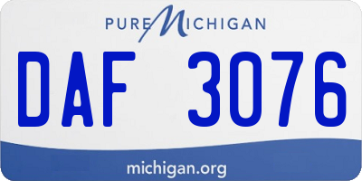 MI license plate DAF3076