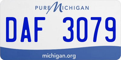 MI license plate DAF3079