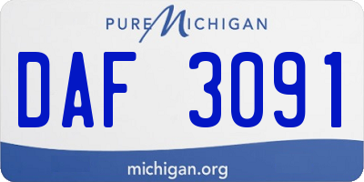 MI license plate DAF3091