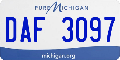 MI license plate DAF3097