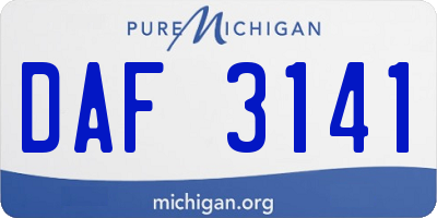 MI license plate DAF3141