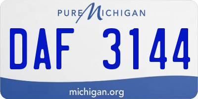 MI license plate DAF3144