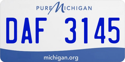 MI license plate DAF3145