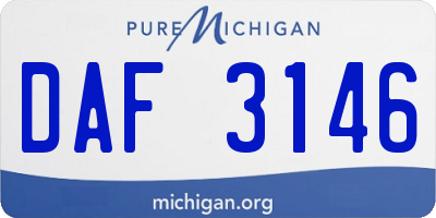 MI license plate DAF3146