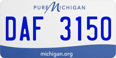 MI license plate DAF3150