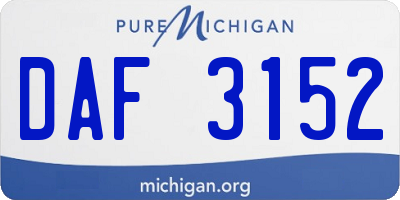 MI license plate DAF3152