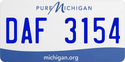 MI license plate DAF3154