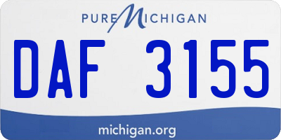 MI license plate DAF3155