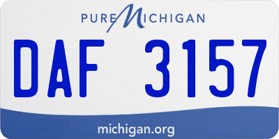 MI license plate DAF3157