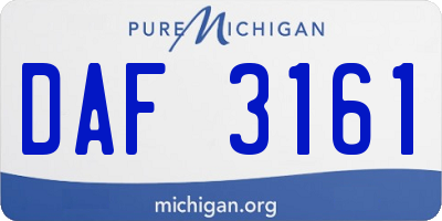 MI license plate DAF3161