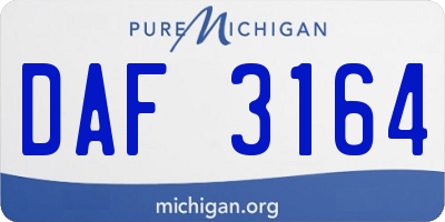 MI license plate DAF3164