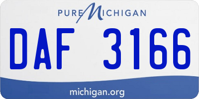 MI license plate DAF3166