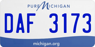 MI license plate DAF3173