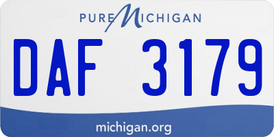 MI license plate DAF3179