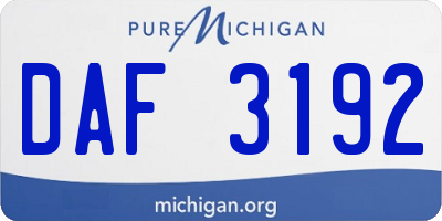 MI license plate DAF3192
