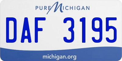 MI license plate DAF3195