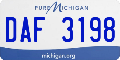 MI license plate DAF3198
