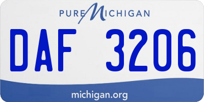 MI license plate DAF3206