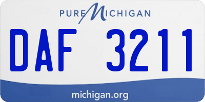 MI license plate DAF3211