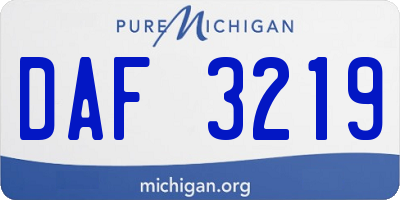 MI license plate DAF3219