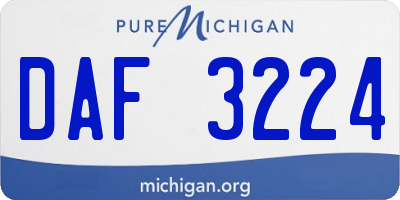 MI license plate DAF3224