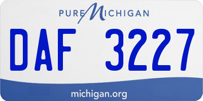 MI license plate DAF3227