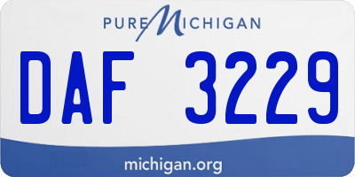 MI license plate DAF3229