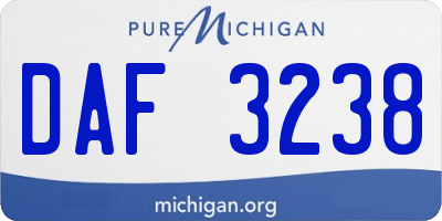 MI license plate DAF3238