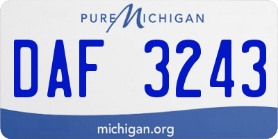 MI license plate DAF3243