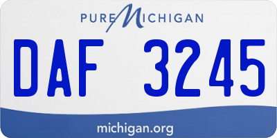 MI license plate DAF3245