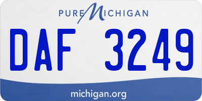 MI license plate DAF3249