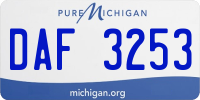 MI license plate DAF3253
