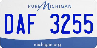 MI license plate DAF3255