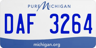 MI license plate DAF3264