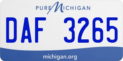 MI license plate DAF3265